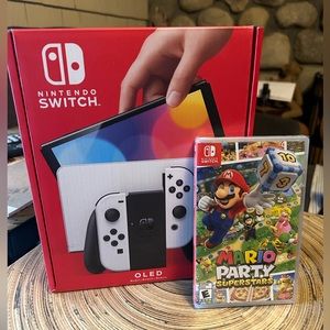 Nintendo Switch OLED and Mario Party Superstars Game NEW!!